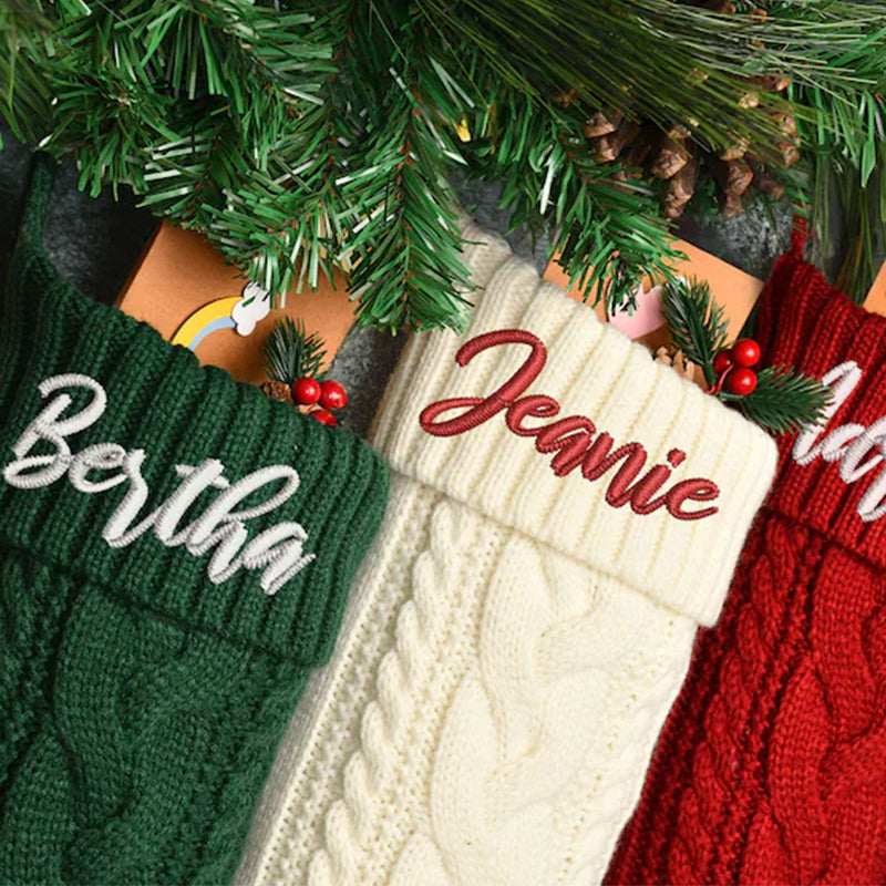 2023 Personalized Christmas family Christmas Stockings, Customized Christmas Gifts(Made of acrylic yarn)