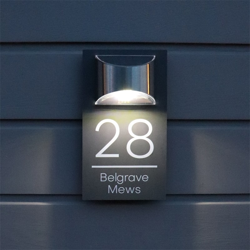 Modern Solar Light LED House Signs Plaques Door Numbers - Personalized Address and Number Door Plates and Signs With Solar - Solar House Sign