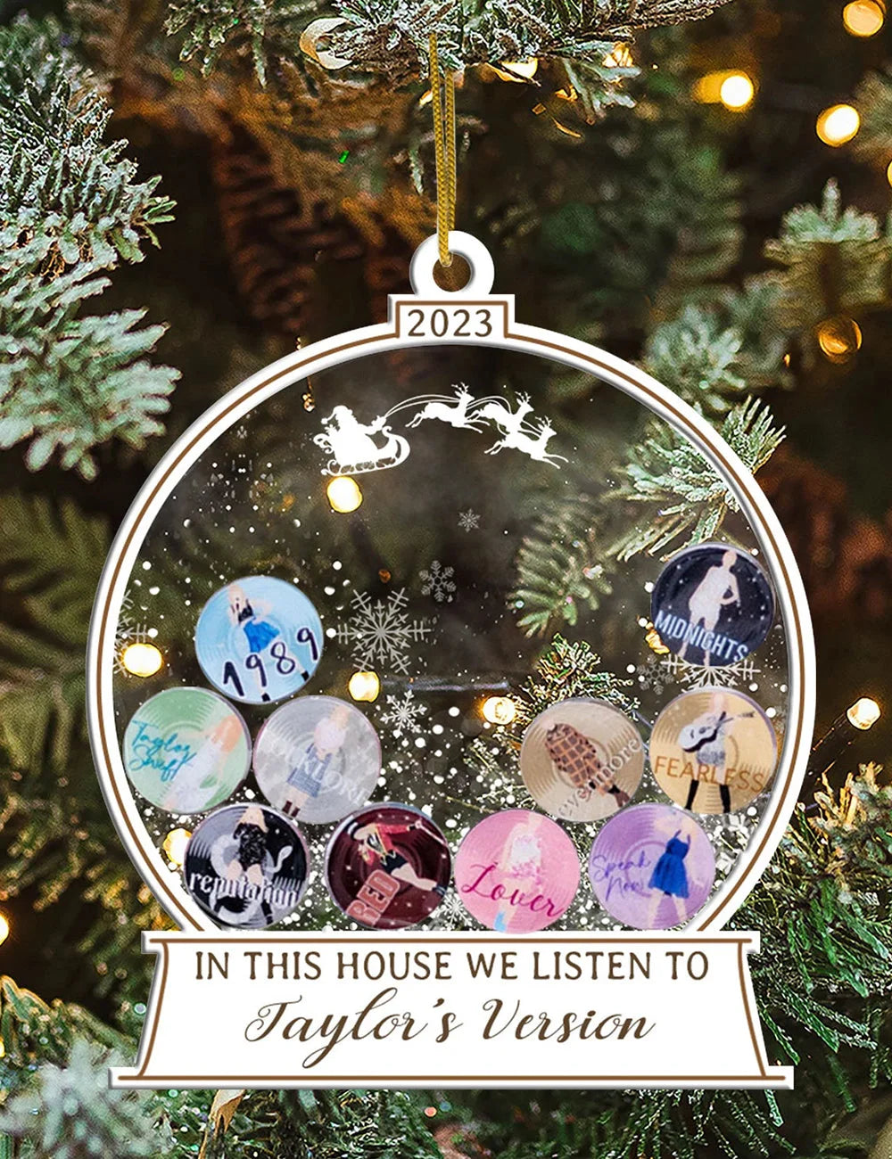 In This House We Listen To Taylor’s Version Ornament – Acrylic Taylor Christmas Ornament Pendants Cute Taylor Album Decoration