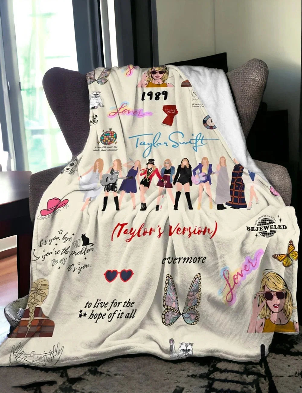 Taylor Swift Blanket- Taylor Swift Throw Fleece Blanket -Taylor Swift Midnights Blanket -Taylor Swift  Throw Blanket - Taylor Swift  Albums Blanket