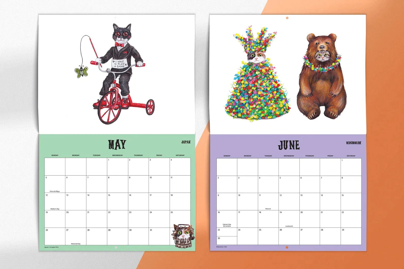Calendar Advent Calendar 2024📅- Scaredy Cats 2024 Monthly Calendar - Horror Movie Cat Parody 12-Month Wall Calendar - Cat Treat Advent Calendar