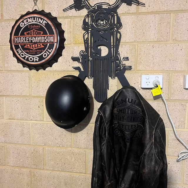 Personalized Motorcycle Helmet Holder - Helmet Rack - Helmet Hanger Hook - Motorcycle Helmet and Jacket Holder Wall Mount