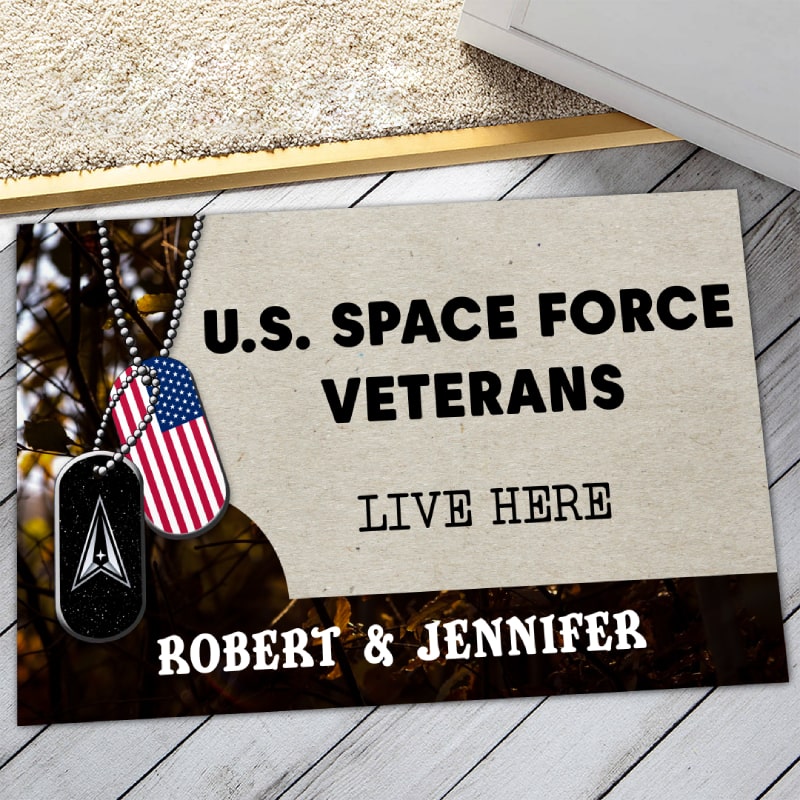 Personalized door mat with your names - The military live here