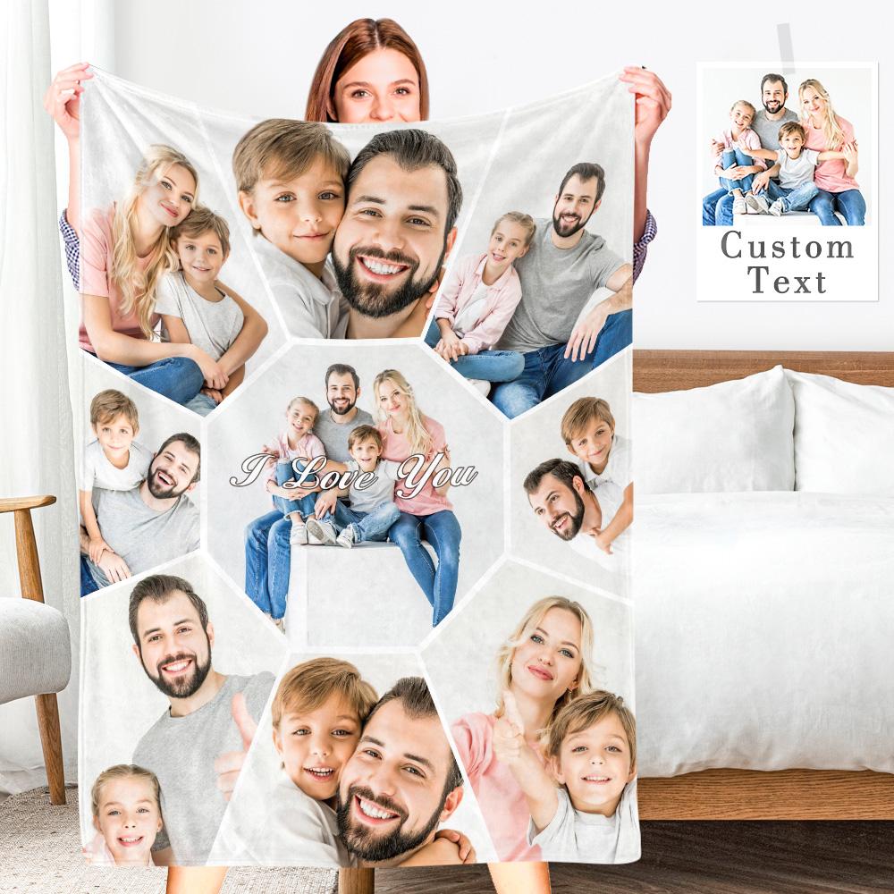 Personalized Photo Collage Blanket Soft Flannel