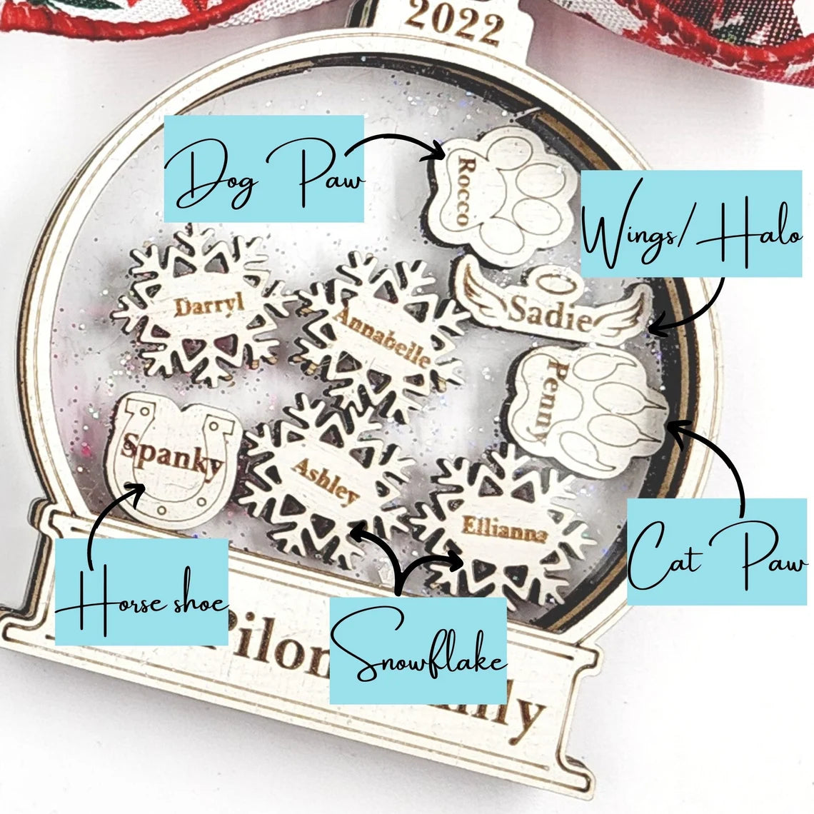 2023 Snow globe Family | 4D Shaker Personalized Ornament
