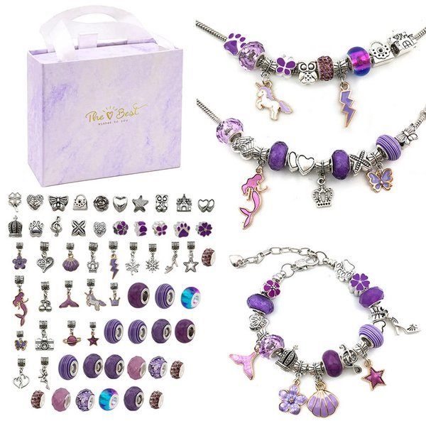(2022 BEST GIFT TO MY GRANDDAUGHTER)  Gift Boxed Charm Bracelet Jewerly Making Kit