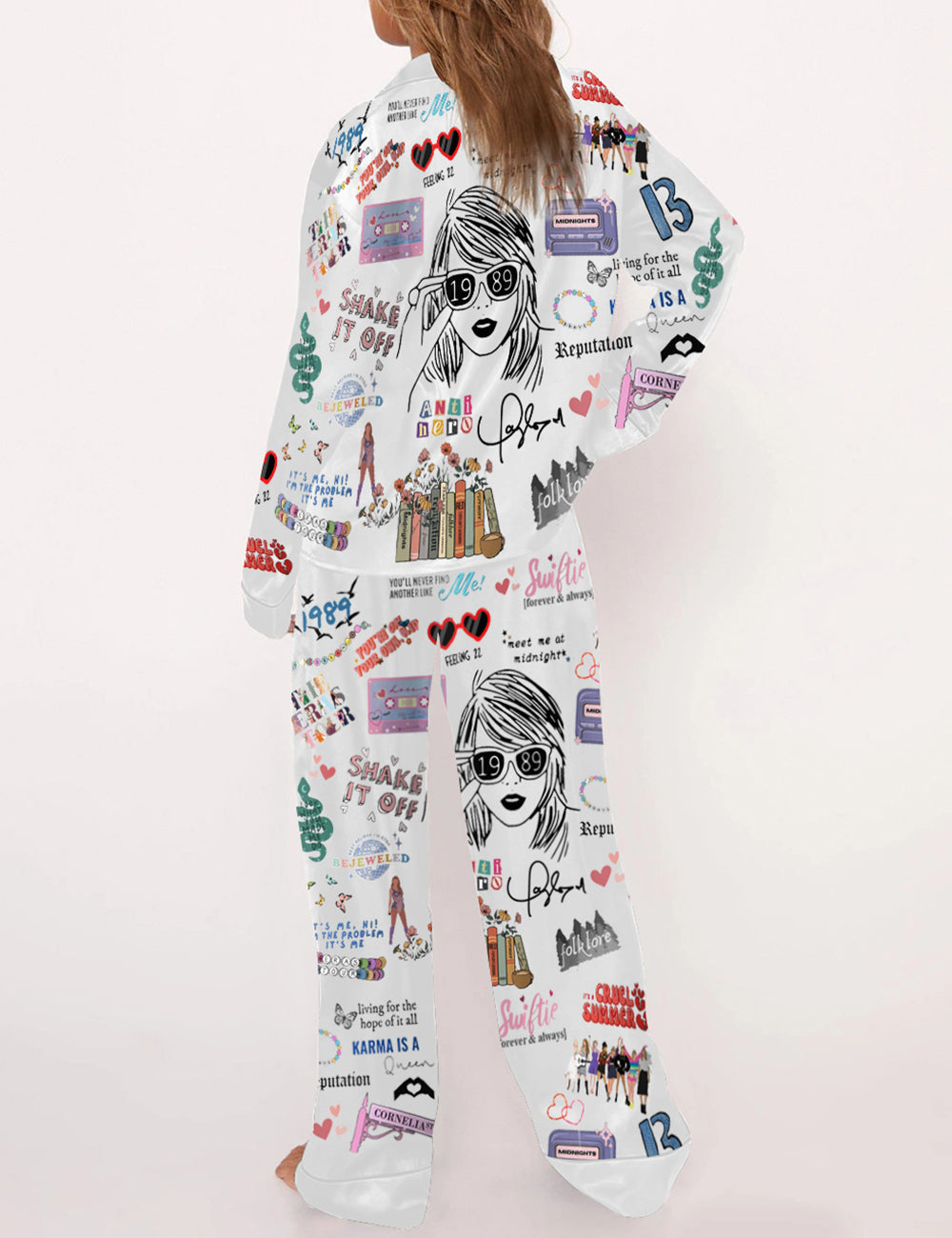 Swiftie White Pajamas - Pajamas Taylor Swift For Fan Gifts - Taylor Swift Pajama For Women