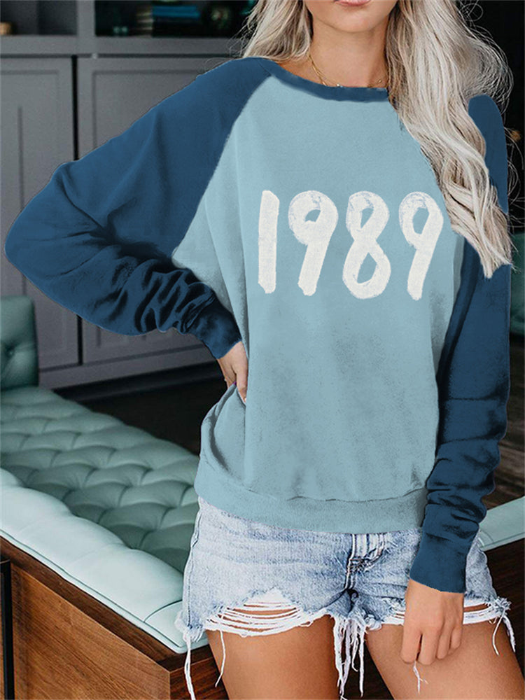 Taylor Swift  Sweatshirt - TS 1989 Graphic Contrast Color Sweatshirt - 1989 Fans Gift Tshirt Oversized - Taylor Swift Era Sweatshirt