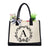 Letter Canvas Bag Women Hit Color Simple Shoulder Shopping Tote Handbag