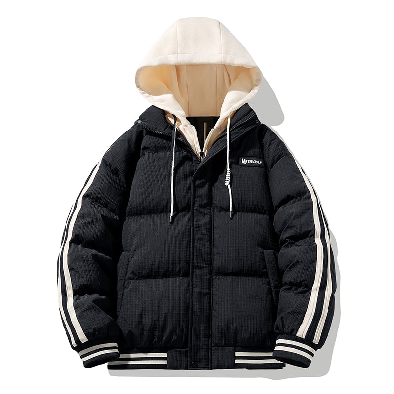 [Warm Winter Series]Down Jacket With Hood In Contrasting Colors -Mens Puffer Jacket - Women's Puffer Jackets & Coats