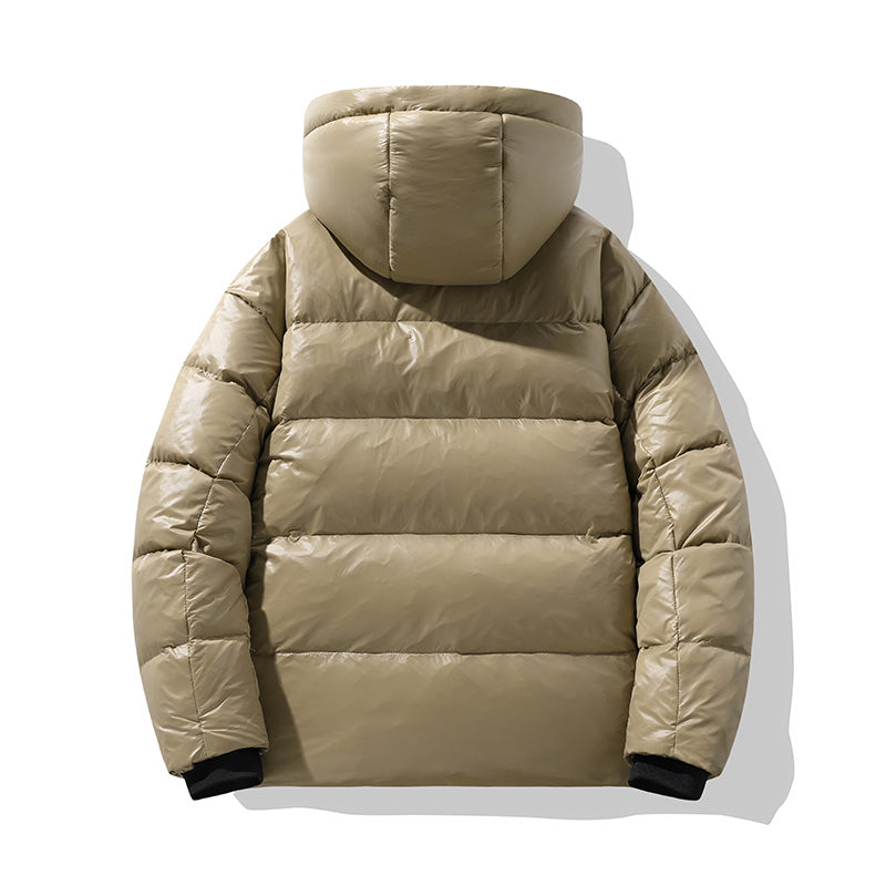 [Warm Winter Series]Windproof Down Jacket With Detachable Hood - Zip Up Hooded Down Coat