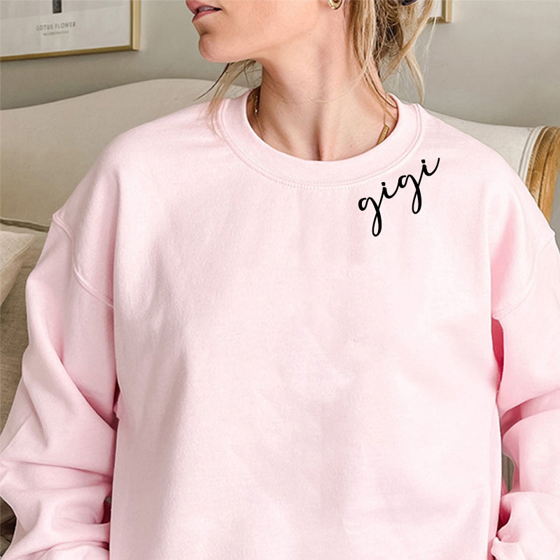 Personalized Mama Sweatshirt Sweater – With Kids Names on sleeve cuff, Custom Gift for Mother, – Winter Christmas Gifts – Gift for New Mom