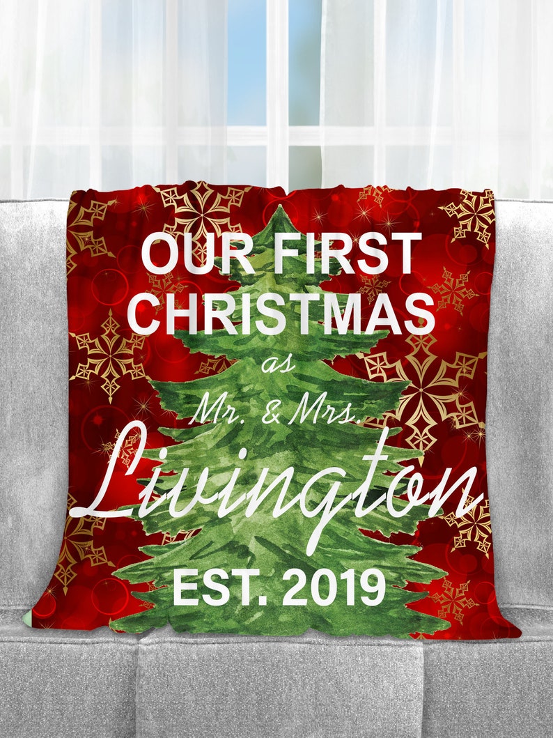 Personalised Couple First Christmas Blanket ,Mr & Mrs Christmas Blanket , Christmas Gift Blanket Couple ,Mr Mrs Gift, House warming gift ,