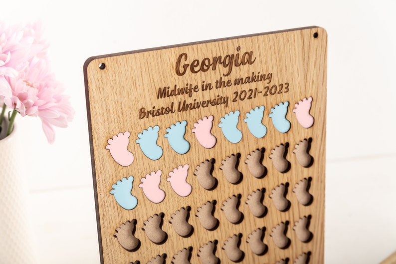 Student Midwife Gift - Student Midwife Birth Counter  - Personalised Midwifery Board - Personalized Birth Counter - Midwife in the making