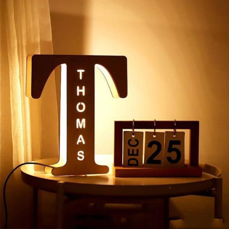Custom Wooden Engraved Name Wall Night Lights