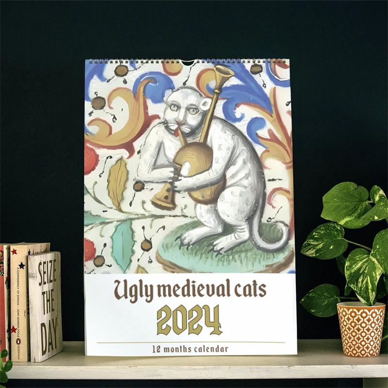 Cat  Advent Calendar--Weird Medieval Cats Calendar 2024 - Cat Treat Advent Calendar - Advent Calendar for Cats