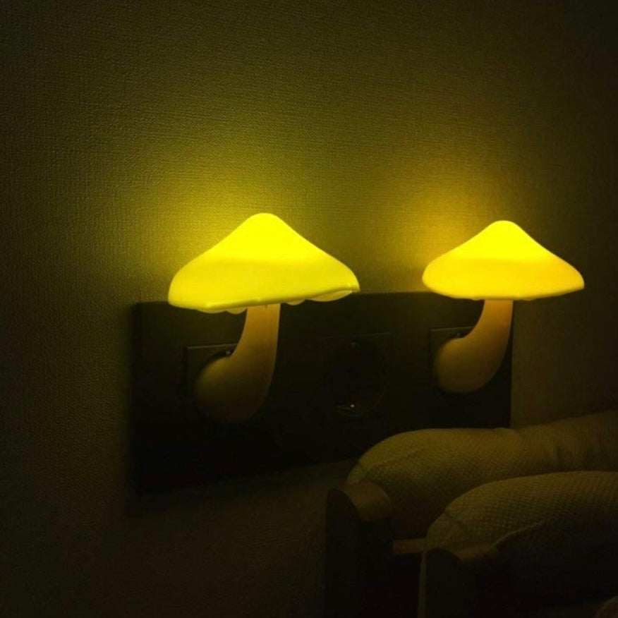 Mushroom Wall Lamp - EU Plug Light Control Induction Energy Saving Environmental Protection